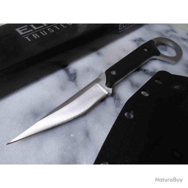 Lot de 3 Couteau Kiridashi ElitEdge Satin Lame Acier 440 Manche Synth�tique Noir Etui Abs EE20691SL