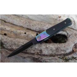 Lot de 3 Couteau S-TEC Stiletto Lame Acier Inox Spear Point Manche ABS Black Linerlock STT27108RB