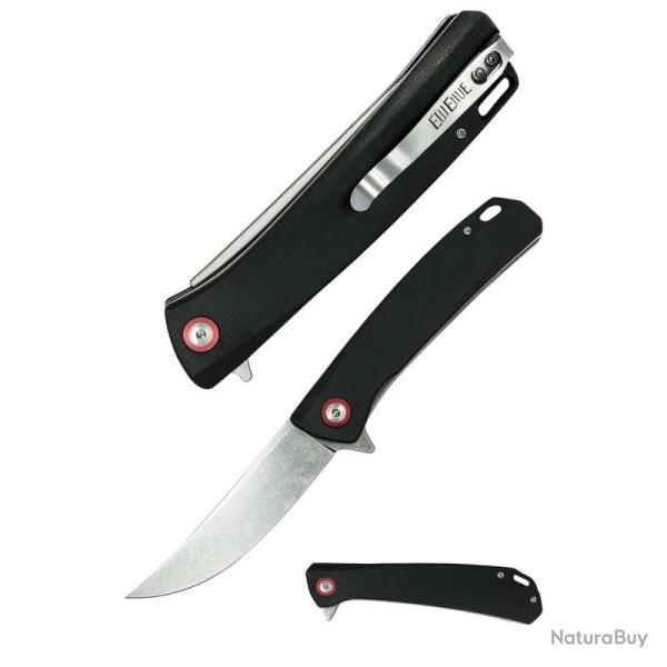 Couteau ElitEdge Lame Acier D2 Manche Micarta Black Linerlock Clip EE10B013BK