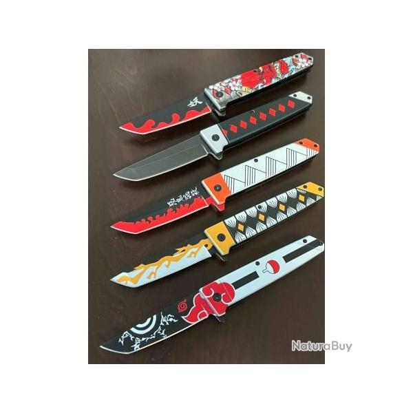 Lot de 5 Couteaux Tanto Elitedge EE10A102XX A/O Lame Tanto Acier 420C EE10A102BKR-WOR-YW-RDM-BRW