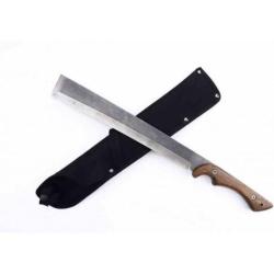 Couteau Machette S-TEC Machete Lame Acier 440 Manche Bois Etui Nylon STT66104