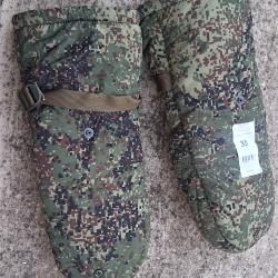 MOUFLES MITAINES CAMOUFLAGE "TSIFRA" ARM&Eacute;E RUSSE NEUVES 2023 GRANDE TAILLE