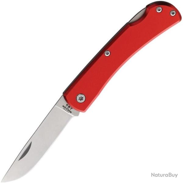 Couteau Bear & Son Small Farmhand Lame Acier Inox Satin Manche Alu Rouge Lockback USA BC137LRD