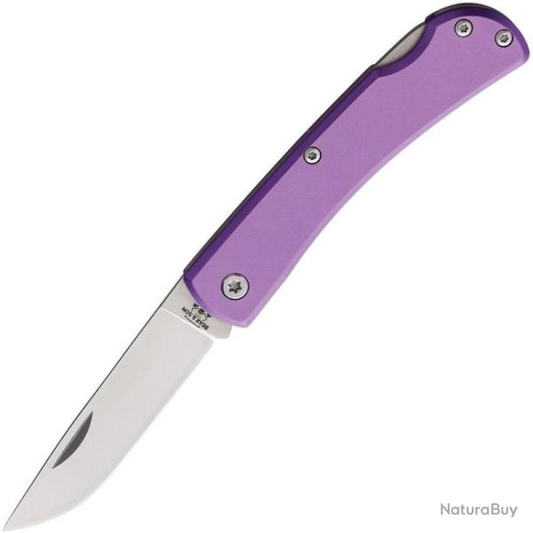 Couteau Bear & Son Small Farmhand Lame Acier Inox Satin Manche Alu Violet Lockback USA BC137LPL