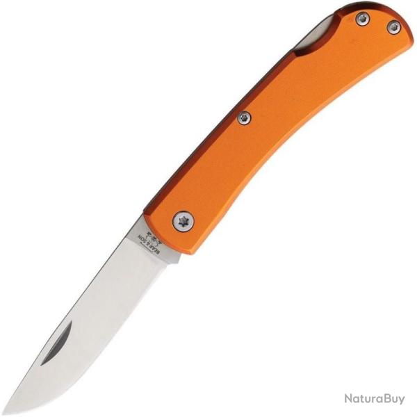Couteau Bear & Son Small Farmhand Lame Acier Inox Satin Manche Alu Orange Lockback USA BC137LOR