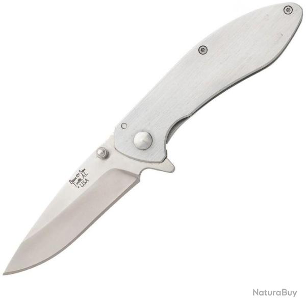 Couteau de Poche EDC Bear & Son 112 USA Lame Acier 440 Framelock Manche Acier BC112
