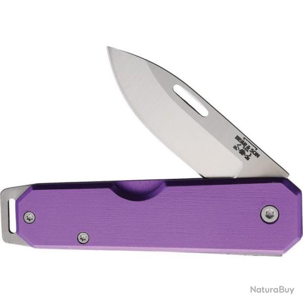 Couteau de Poche EDC Bear & Son 110 USA Lame Acier Carbone Slip Joint Manche Alu Violet BC110PL
