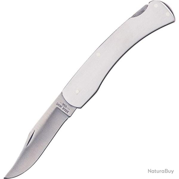 Couteau de Poche Bear & Son 105 Lame Acier Inoxydable Lockback Manche Acier Bross� USA BC105