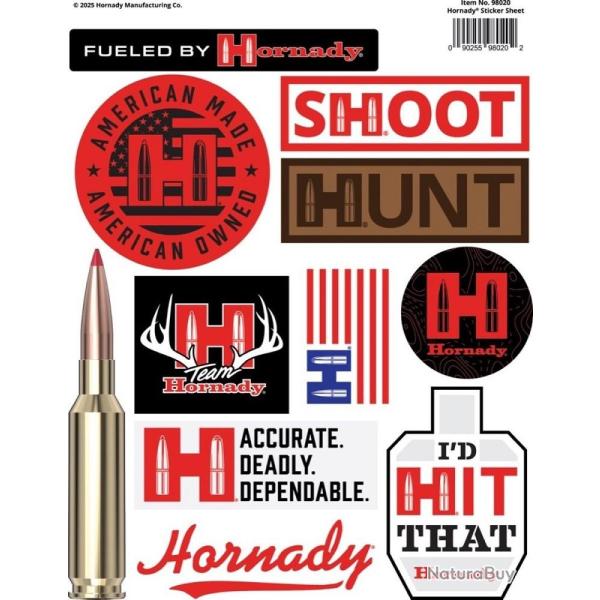 FEUILLE DE STICKERS HORNADY 2025 98020