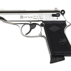 PISTOLET BRUNI POLICE NICKELE 9MM BLANC/GAZ