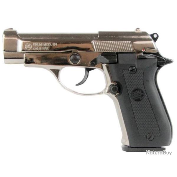 PISTOLET BRUNI MODELE 84 NICKELE 9MM BLANC/GAZ