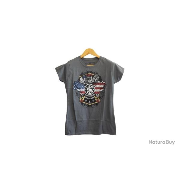 TEE SHIRT S&W FEMME DRAPEAU USA L A3362-01GV-LG