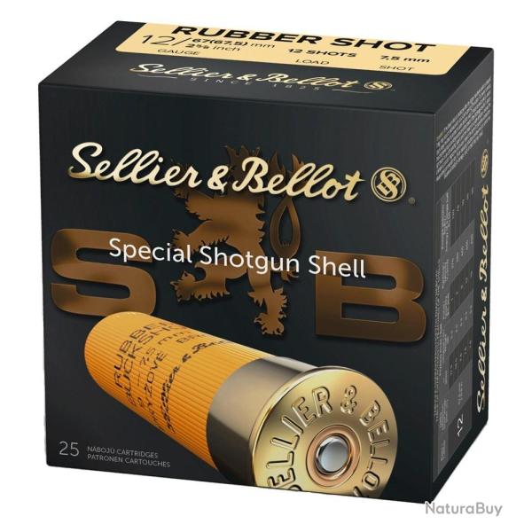 CARTOUCHES SB RUBBER BUCK SHOT CHEVROTINE CAOUTCHOUC 12GR CAL.12