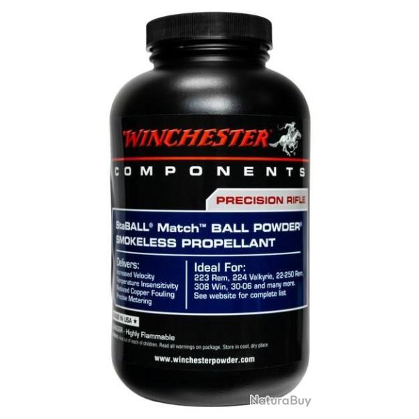 POUDRE SANS FUMEE WINCHESTER STABALL MATCH 454g UC0370 UN0509 1.4C+