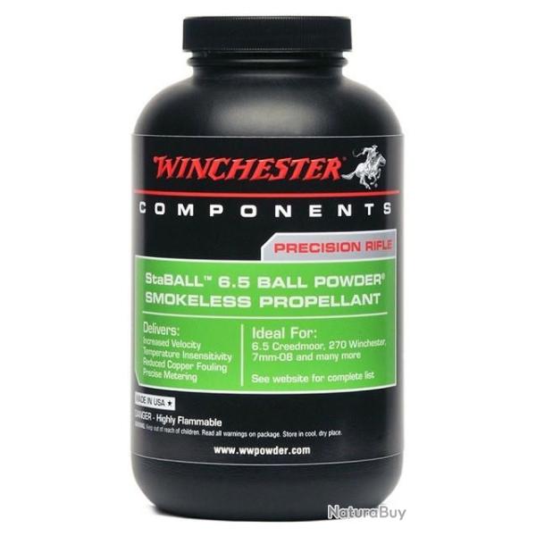 POUDRE SANS FUMEE WINCHESTER STABALL 6.5 454g UC0360 UN0509 1.4C+