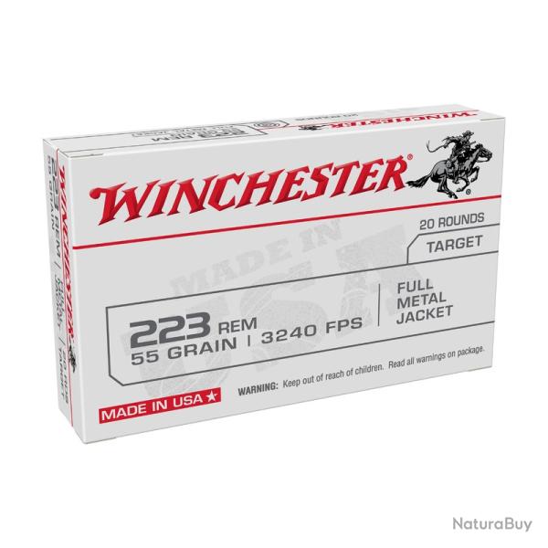 Munitions Winchester 223rem 55gr FMJ x5boites