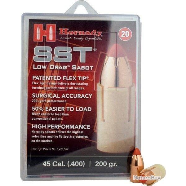 BOITE DE 20 OGIVES HORNADY 45 SABOT 40 200GR SST ML 67132