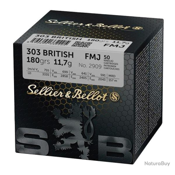 CARTOUCHES SB 303 BRITISH FMJ 11,7GR VRAC X50