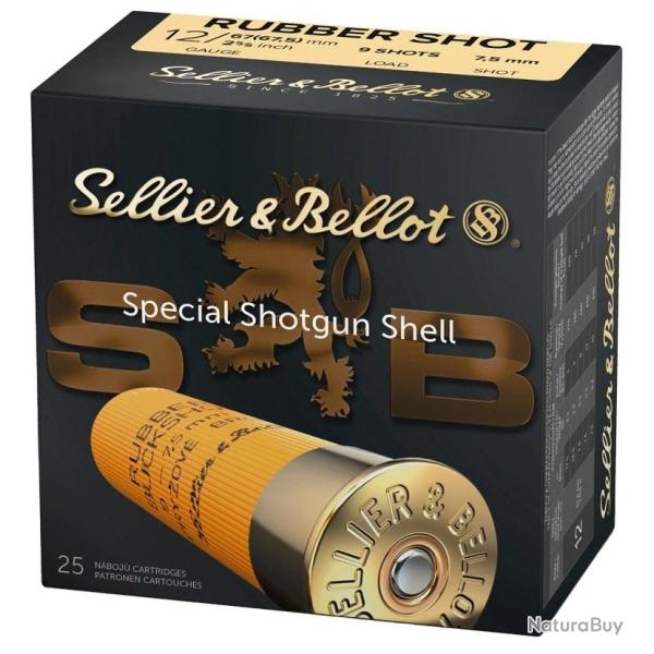 CARTOUCHES SB RUBBER BUCK SHOT CHEVROTINE CAOUTCHOUC 9GR CAL.12