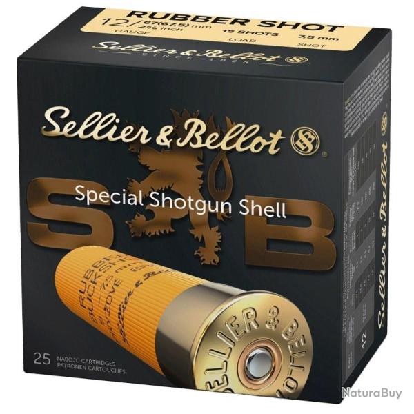 CARTOUCHES SB RUBBER BUCK SHOT CHEVROTINE CAOUTCHOUC 15GR CAL.12