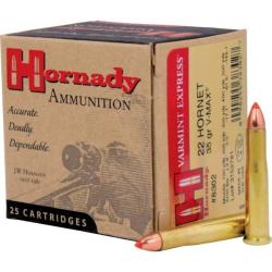 BOITE DE 25 CARTOUCHES HORNADY 22 HORNET 35 GR V-MAX 8302