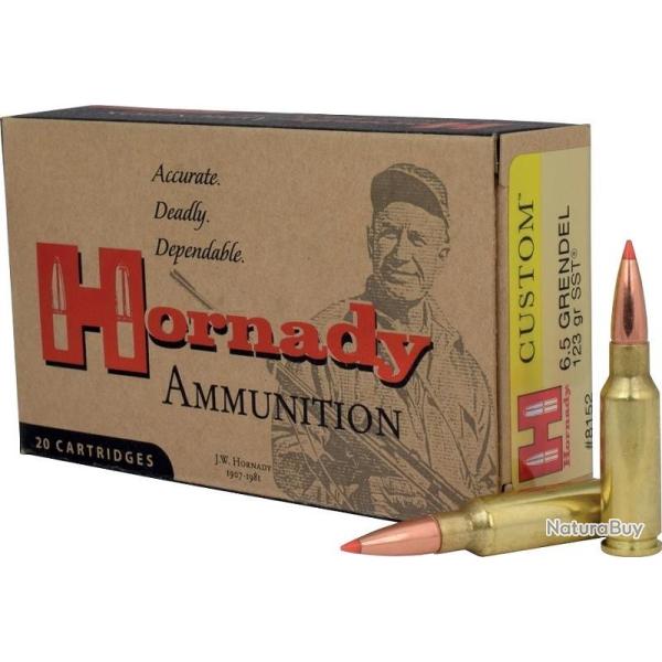BOITE DE 20 CARTOUCHES HORNADY 6.5MM GRENDEL 123GR SST 8152