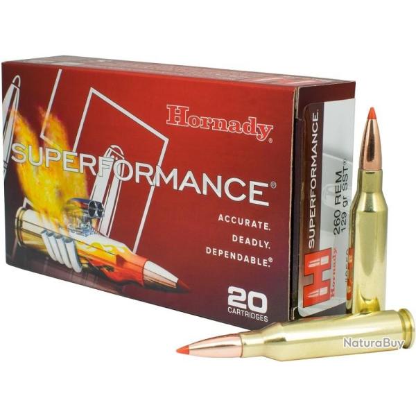 BOITE DE 20 CARTOUCHES HORNADY 260REM 129GR SST 8552