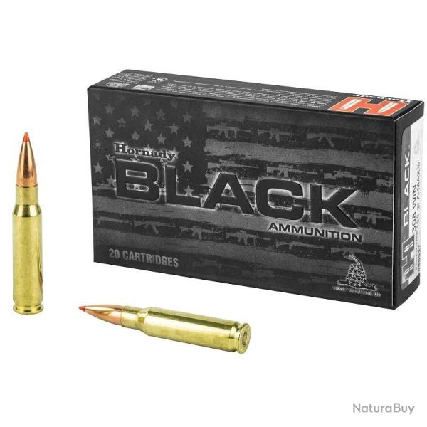 BOITE DE 20 CARTOUCHES HORNADY 308WIN 155GR A-MAX BLACK 80927
