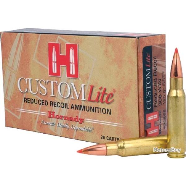 BOITE DE 20 CARTOUCHES HORNADY 308 WIN 125 GR SST LITE 80866