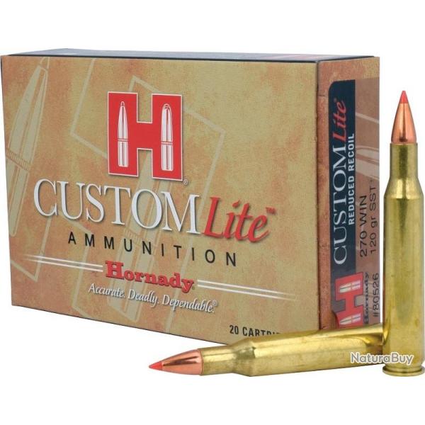 BOITE DE 20 CARTOUCHES HORNADY 270 WIN 120 GR SST LITE 80526