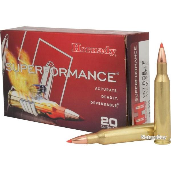 BOITE DE 20 CARTOUCHES HORNADY 257 ROB+P GR SST SPF 81353