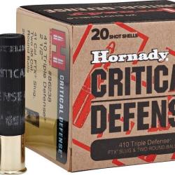 BOITE DE 20 CARTOUCHES HORNADY 410 GA CRITICAL DEFENSE 86238