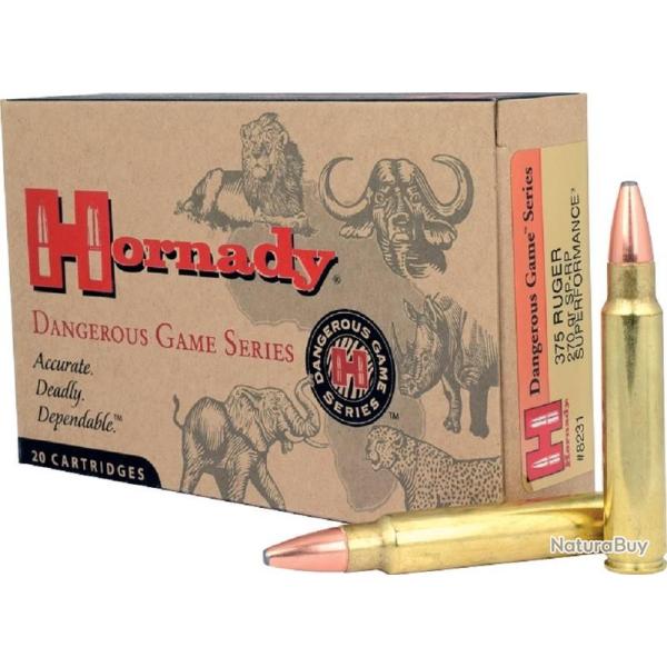 BOITE DE 20 CARTOUCHES HORNADY 375 RUGER 270 GR SP-RP SPF 8231