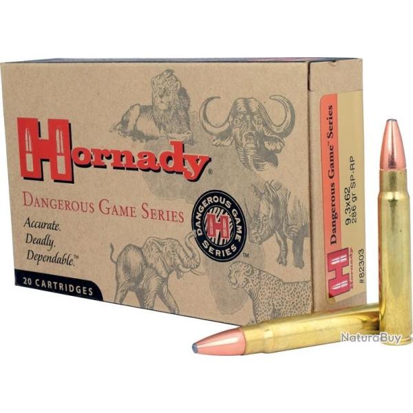 BOITE DE 20 CARTOUCHES HORNADY 9.3X62 286 GR SP-RP 82303