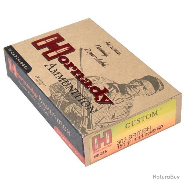 BOITE DE 20 CARTOUCHES HORNADY 303 BRITISH 150 GR SP 8225