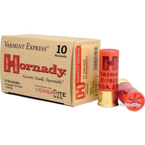 BOITE DE 10 CARTOUCHES HORNADY 12 GA VX #4 BUCKSHOT 86243