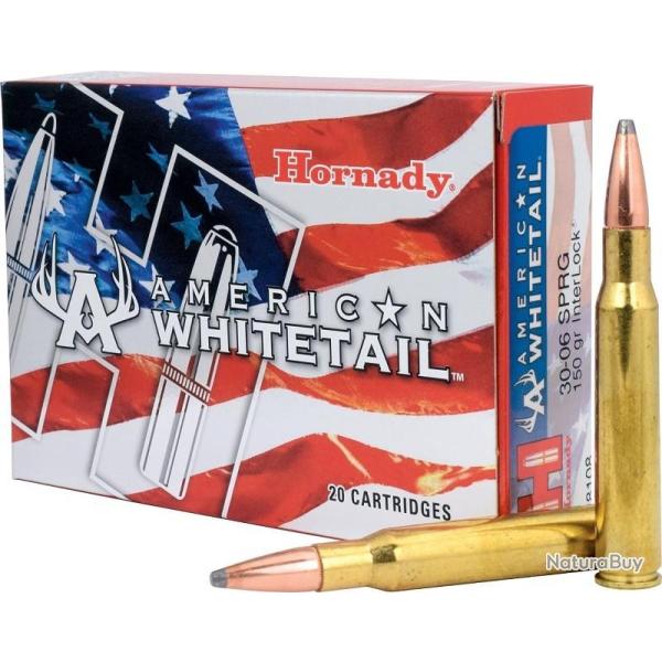 BOITE DE 20 CARTOUCHES HORNADY 30-06SPRG 150 GR INTERLOCK SP AW 8108+