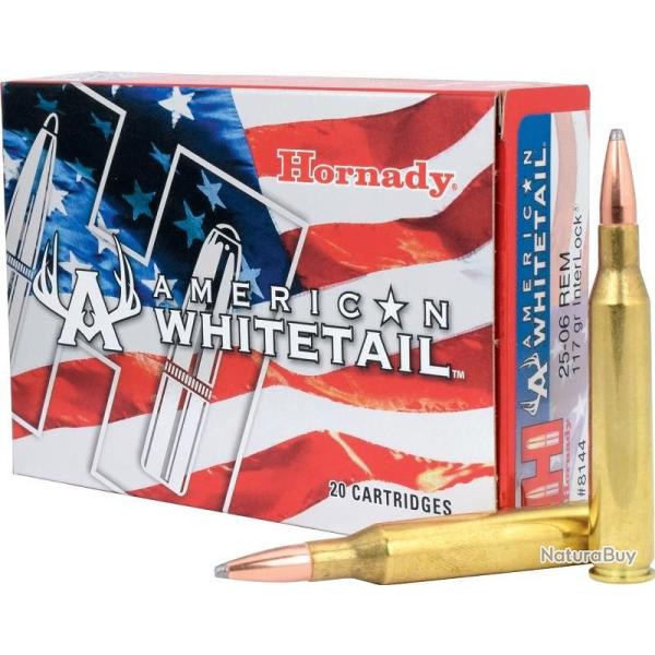 BOITE DE 20 CARTOUCHES HORNADY 25-06 REM 117GR INTERLOCK BTSP AW8144+