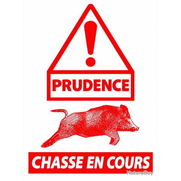 Panneau GM blanc Chasse en Cours 60x80 cm