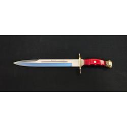 Muela BW26 - Poignard Bowie 26 cm - Acier Molybd&egrave;ne-Vanadium - Manche Stamina Rouge