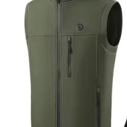 Gilet Chauffant Vert Softshell &Eacute;tanche avec Batterie 10 000 mAH Taille au Choix...ENCHERE 1 EURO