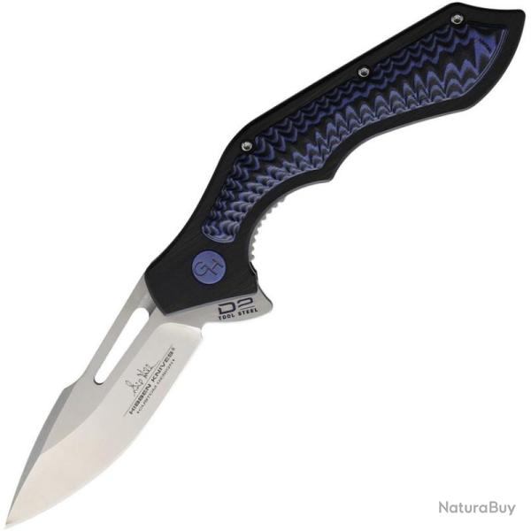 Couteau Hibben Hurricane Lame Acier D2 Manche Aluminium/G10 Bleu/Noir Liner Lock GH5081D2
