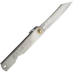 Couteau Higonokami VG-10 Lame Acier VG-10 Manche Acier Gris Slip Joint Made In Japan HIGOVG10