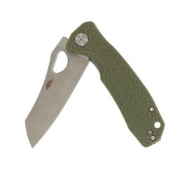 Couteau Honey Badger Knives Wharncleaver Large Lame Acier 8Cr13MoV Manche FRN Vert Liner Lock HB1033