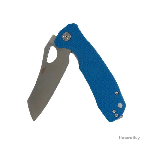 Couteau Honey Badger Knives Wharncleaver Large Lame Acier 8Cr13MoV Manche FRN Bleu Liner Lock HB1034