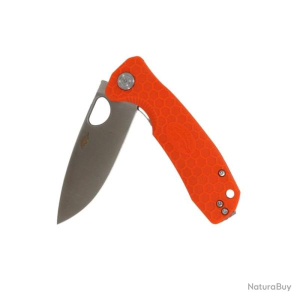 Couteau Honey Badger Knives Drop Point Medium Lame Acier D2 Manche FRN Orange Liner Lock HB1060
