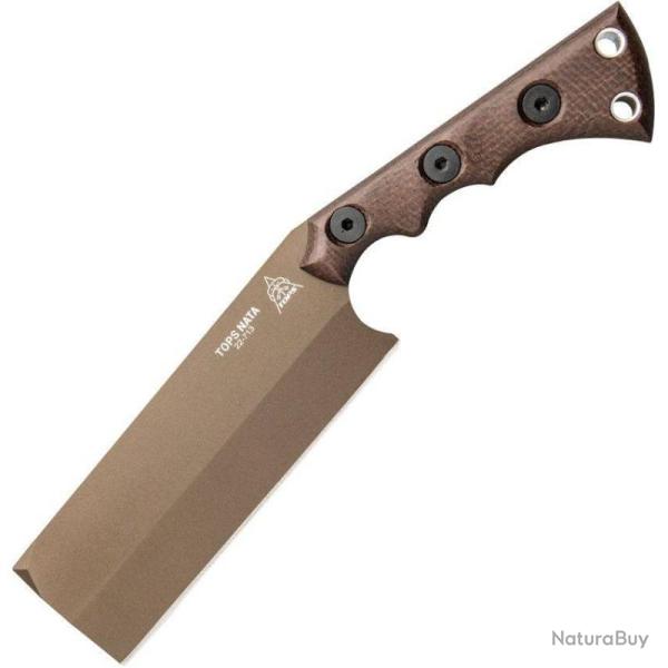 Couteau Fixe TOPS Nata Lame Acier 1095 Manche Micarta Noir/Brun �tui Ceinture Made In USA TPTNAT02