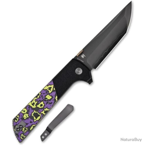 Couteau North Mountain Blade Chop 2 Lame Acier SLD-Magic Manche Carbone Violet Button NMB2407PRCFD