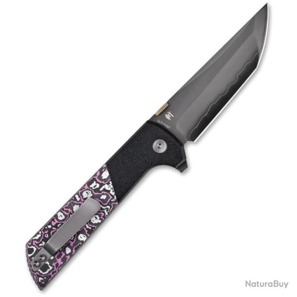 Couteau North Mountain Blade Chop 2 Lame Acier SLD-Magic Manche Carbone Rose Button NMB2407GCFPD