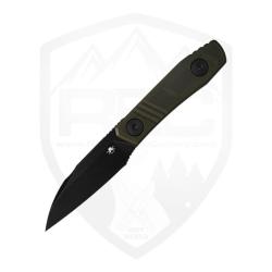 Couteau Fixe Klaken Phantom Lame Acier 14C28N Manche G10 Vert &Eacute;tui Kydex KKNZ068GN